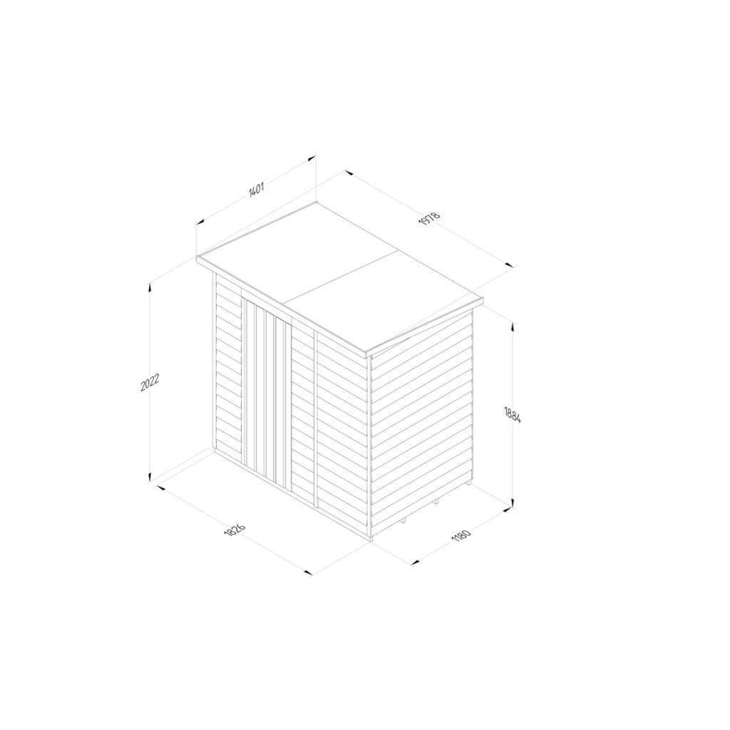 4LIFE Pent Shed 6×4 – Single Door – No Windows (Installation) 5013053200414 2